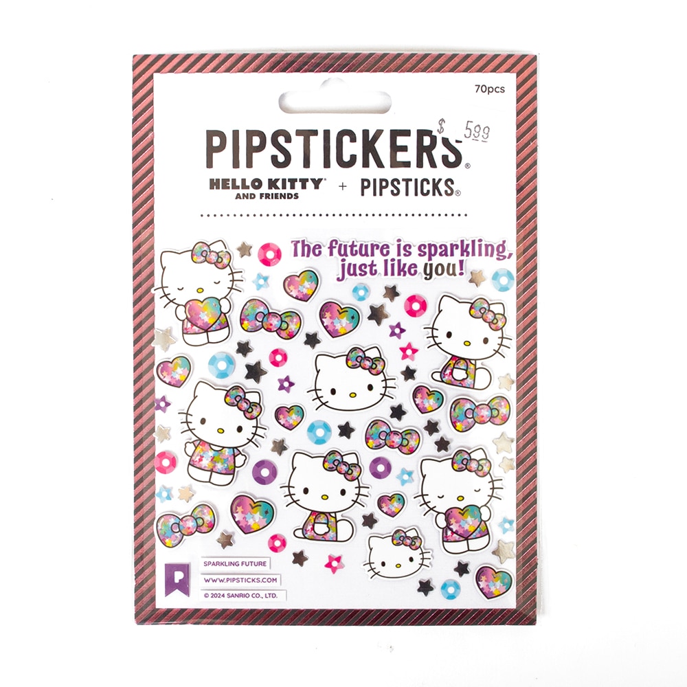 Pipsticks, Stickers, Art & School, 4"x4", Approximate Size, Hello Kitty, Sparkling Future, 988237
